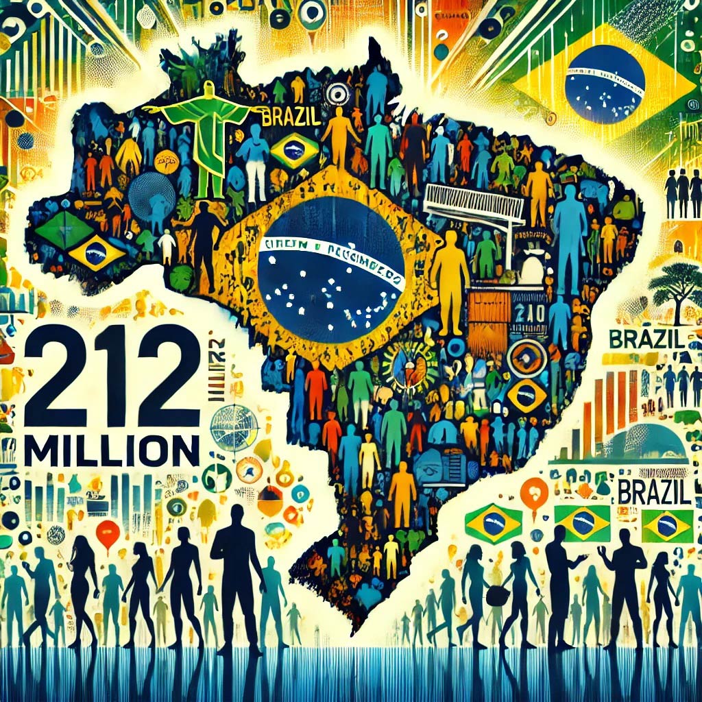 Brazil market with 212 million people